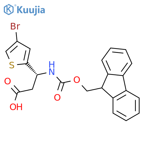 (3R)-3-(4-bromothiophen-2-yl)-3-({(9H-fluoren-9-yl)methoxycarbonyl}amino)propanoic acid structure
