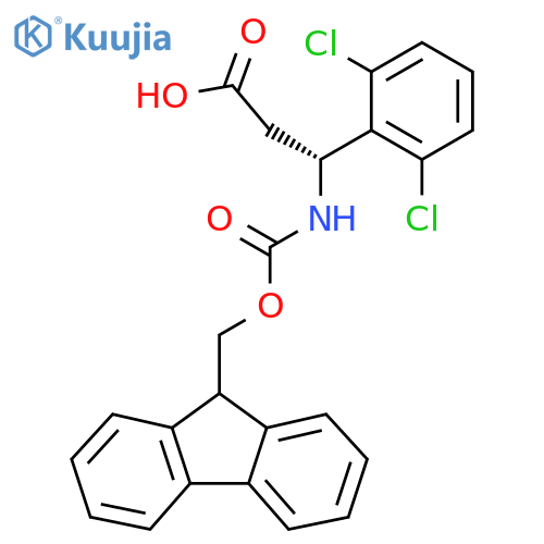 (3R)-3-(2,6-dichlorophenyl)-3-({(9H-fluoren-9-yl)methoxycarbonyl}amino)propanoic acid structure