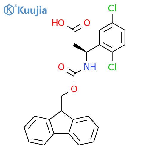 (3S)-3-(2,5-dichlorophenyl)-3-({(9H-fluoren-9-yl)methoxycarbonyl}amino)propanoic acid structure