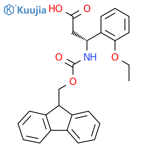 (3R)-3-(2-ethoxyphenyl)-3-({(9H-fluoren-9-yl)methoxycarbonyl}amino)propanoic acid structure