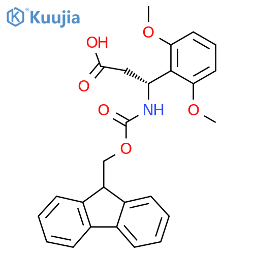 (3R)-3-(2,6-dimethoxyphenyl)-3-({(9H-fluoren-9-yl)methoxycarbonyl}amino)propanoic acid structure