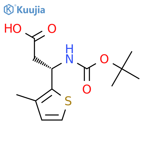 (3S)-3-{(tert-butoxy)carbonylamino}-3-(3-methylthiophen-2-yl)propanoic acid structure