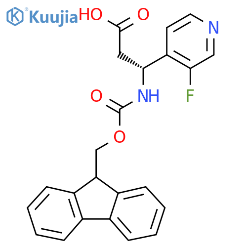 (3R)-3-({(9H-fluoren-9-yl)methoxycarbonyl}amino)-3-(3-fluoropyridin-4-yl)propanoic acid structure