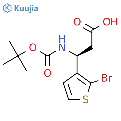(3S)-3-(2-bromothiophen-3-yl)-3-{(tert-butoxy)carbonylamino}propanoic acid structure