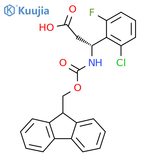 (3R)-3-(2-chloro-6-fluorophenyl)-3-({(9H-fluoren-9-yl)methoxycarbonyl}amino)propanoic acid structure