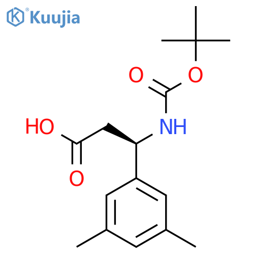 (3R)-3-{(tert-butoxy)carbonylamino}-3-(3,5-dimethylphenyl)propanoic acid structure