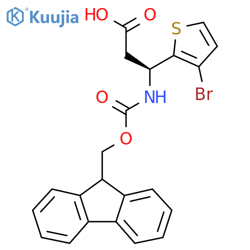 (3S)-3-(3-bromothiophen-2-yl)-3-({(9H-fluoren-9-yl)methoxycarbonyl}amino)propanoic acid structure