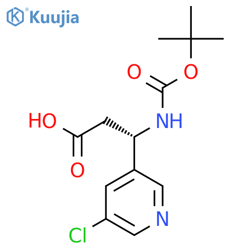 (3S)-3-{(tert-butoxy)carbonylamino}-3-(5-chloropyridin-3-yl)propanoic acid structure