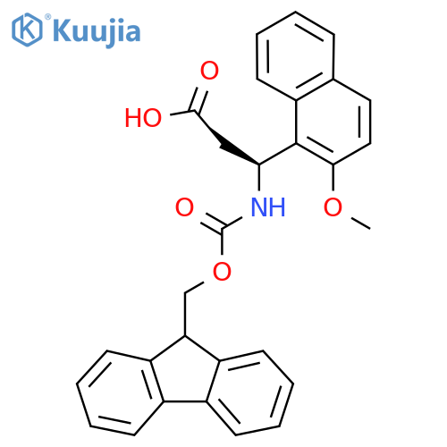 (3S)-3-({(9H-fluoren-9-yl)methoxycarbonyl}amino)-3-(2-methoxynaphthalen-1-yl)propanoic acid structure