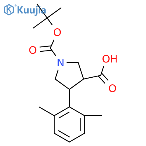 1-(tert-butoxy)carbonyl-4-(2,6-dimethylphenyl)pyrrolidine-3-carboxylic acid structure