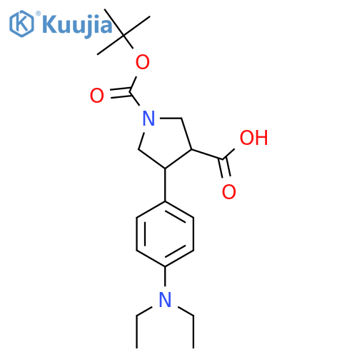 1-(tert-butoxy)carbonyl-4-4-(diethylamino)phenylpyrrolidine-3-carboxylic acid structure
