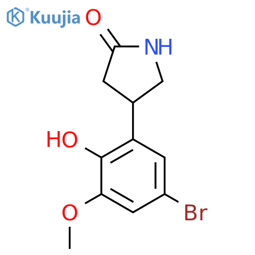 4-(5-bromo-2-hydroxy-3-methoxyphenyl)pyrrolidin-2-one structure