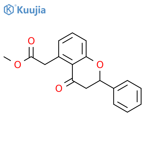 (S)-methyl 2-(4-oxo-2-phenylchroman-5-yl)acetate structure
