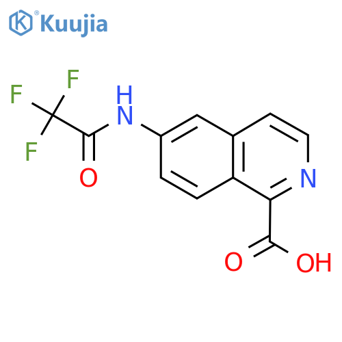 6-(trifluoroacetamido)isoquinoline-1-carboxylic acid structure