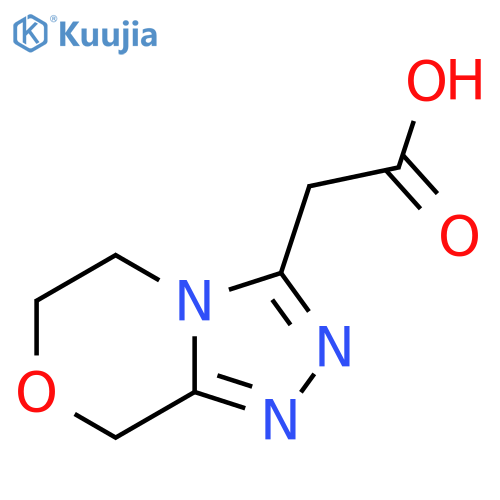 2-{5H,6H,8H-1,2,4triazolo3,4-c1,4oxazin-3-yl}acetic acid structure
