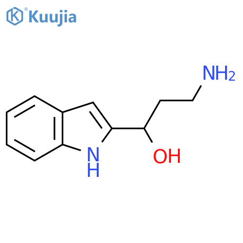 3-amino-1-(1H-indol-2-yl)propan-1-ol structure