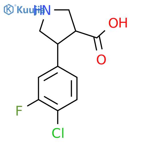 4-(4-chloro-3-fluorophenyl)pyrrolidine-3-carboxylic acid structure
