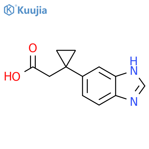 2-[1-(1H-1,3-benzodiazol-5-yl)cyclopropyl]acetic acid structure