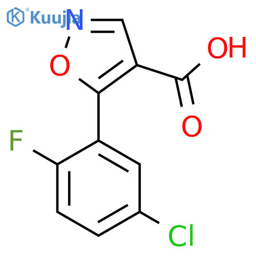 5-(5-chloro-2-fluorophenyl)-1,2-oxazole-4-carboxylic acid structure
