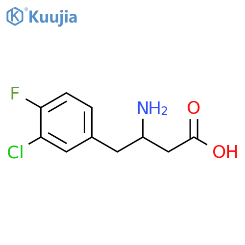 3-Amino-4-(3-chloro-4-fluorophenyl)butyricAcid structure