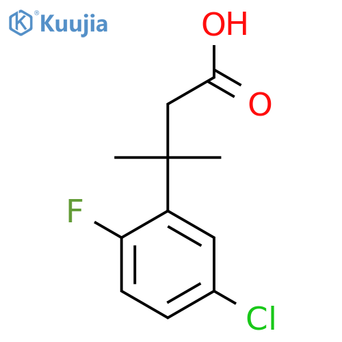 3-(5-chloro-2-fluorophenyl)-3-methylbutanoic acid structure