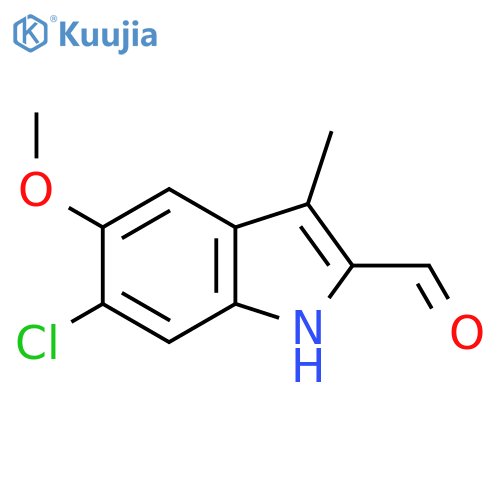 6-Chloro-5-methoxy-3-methyl-1H-indole-2-carbaldehyde structure