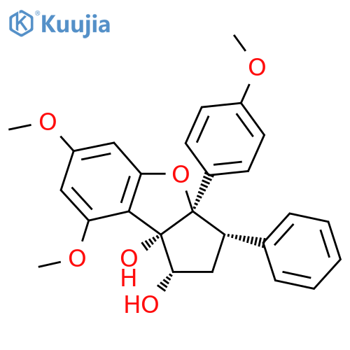 (1S,3S,3aR,8bS)-6,8-dimethoxy-3a-(4-methoxyphenyl)-3-phenyl-2,3-dihydro-1H-cyclopenta[b][1]benzofuran-1,8b-diol structure