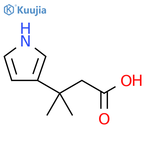 3-methyl-3-(1H-pyrrol-3-yl)butanoic acid structure