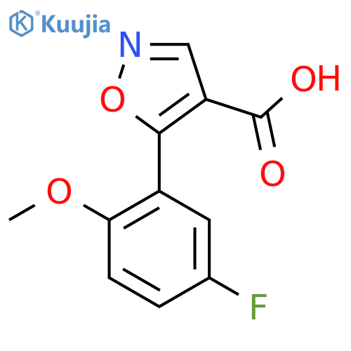 5-(5-Fluoro-2-methoxyphenyl)-1,2-oxazole-4-carboxylic acid structure