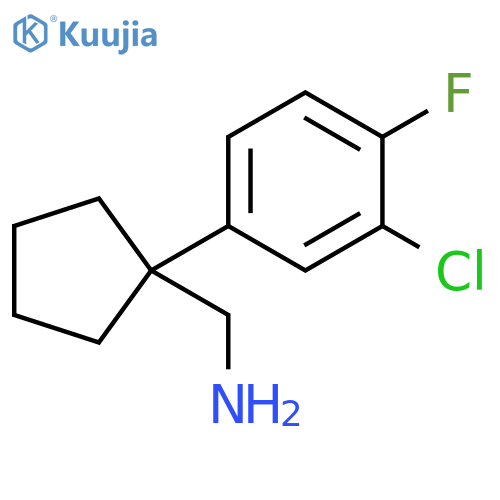 1-(3-chloro-4-fluorophenyl)cyclopentylmethanamine structure