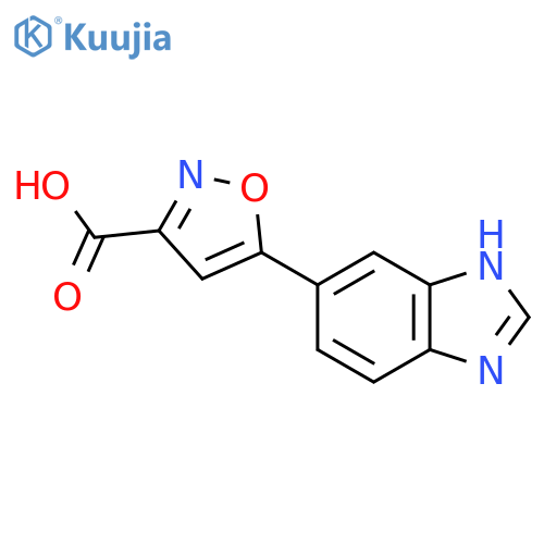 5-(1H-1,3-benzodiazol-5-yl)-1,2-oxazole-3-carboxylic acid structure
