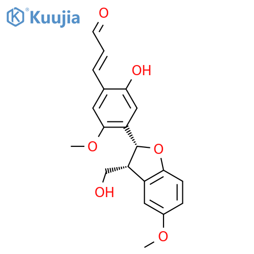 2-Propenal,3-[4-[(2R,3R)-2,3-dihydro-3-(hydroxymethyl)-5-methoxy-2-benzofuranyl]-2-hydroxy-5-methoxyphenyl]-,(2E)- structure