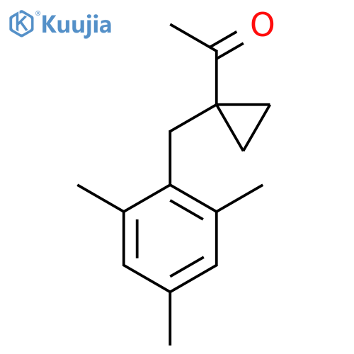 1-{1-(2,4,6-trimethylphenyl)methylcyclopropyl}ethan-1-one structure