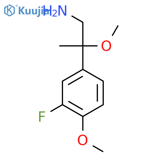 2-(3-fluoro-4-methoxyphenyl)-2-methoxypropan-1-amine structure