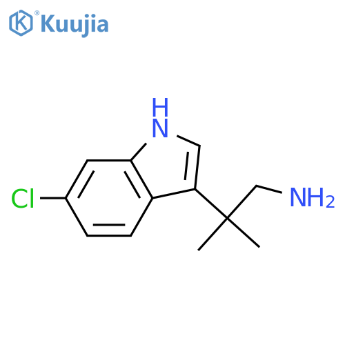2-(6-chloro-1H-indol-3-yl)-2-methylpropan-1-amine structure