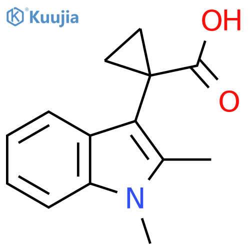 1-(1,2-dimethyl-1H-indol-3-yl)cyclopropane-1-carboxylic acid structure