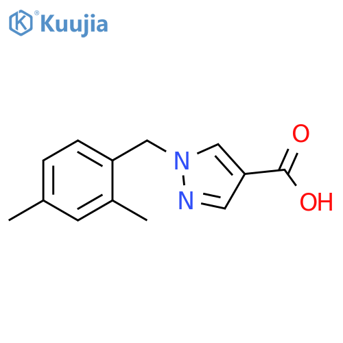1-[(2,4-dimethylphenyl)methyl]-1H-pyrazole-4-carboxylic acid structure