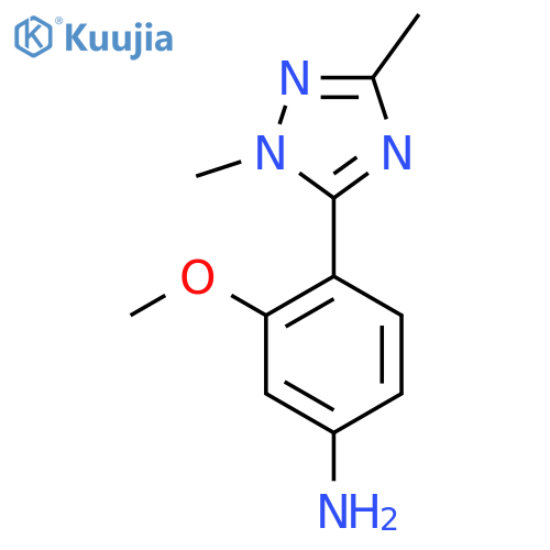 4-(dimethyl-1H-1,2,4-triazol-5-yl)-3-methoxyaniline structure