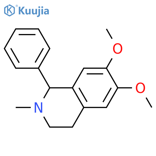 1,2,3,4-Tetrahydro-6,7-dimethoxy-2-methyl-1-phenylisoquinoline; (ξ)-form structure