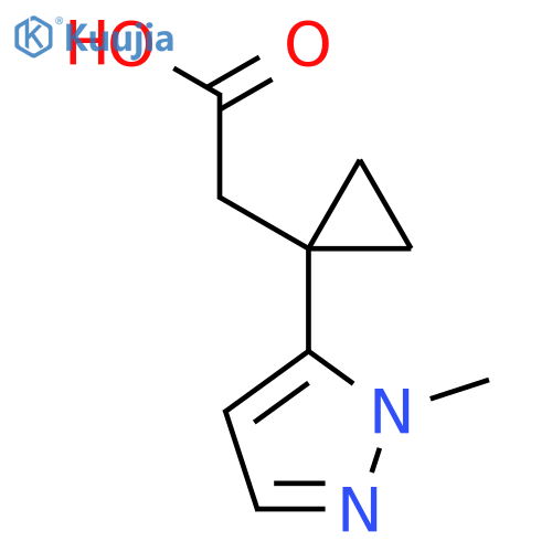 2-1-(1-methyl-1H-pyrazol-5-yl)cyclopropylacetic acid structure