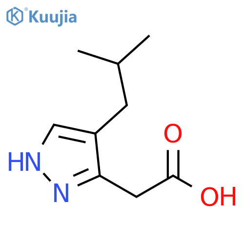 2-4-(2-methylpropyl)-1H-pyrazol-3-ylacetic acid structure