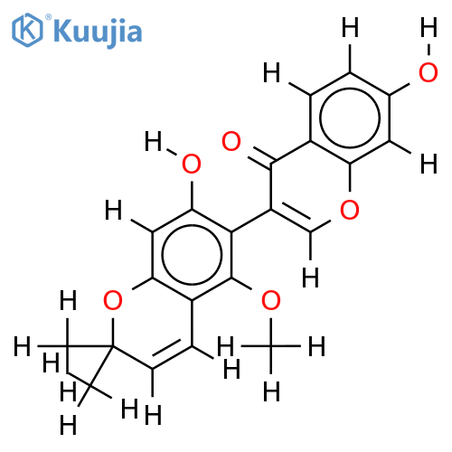 2'-methoxyl-7,6'-dihydroxy-(6'',6''-dimethylpyrano)-(4',3':2'',3'')isoflavone structure