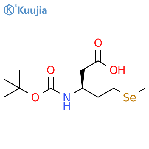Pentanoic acid, 3-[[(1,1-dimethylethoxy)carbonyl]amino]-5-(methylseleno)-, (3S)- structure