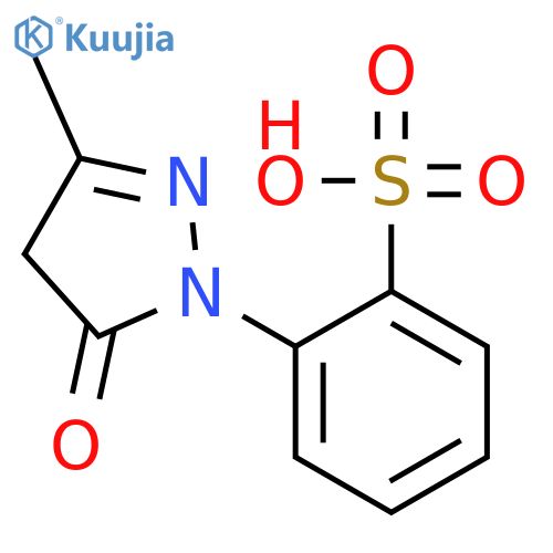 Benzenesulfonic acid, (4,5-dihydro-3-methyl-5-oxo-1H-pyrazol-1-yl)- structure