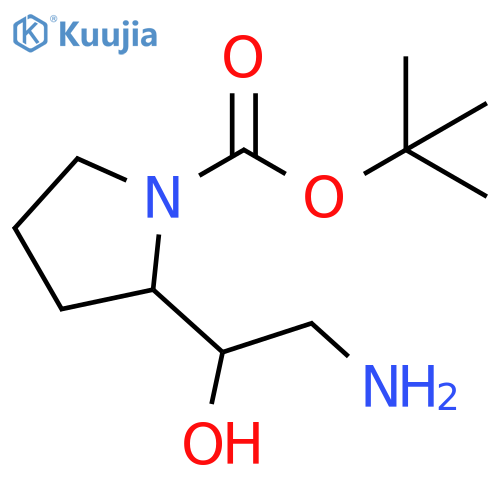 tert-butyl 2-(2-amino-1-hydroxyethyl)pyrrolidine-1-carboxylate structure