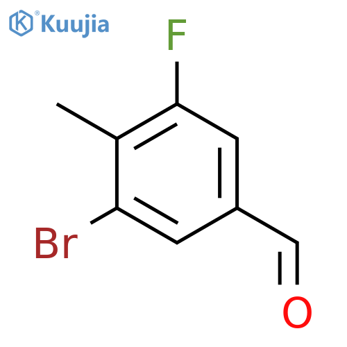 3-bromo-5-fluoro-4-methylbenzaldehyde structure