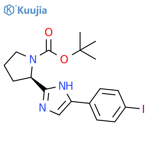 (R)-tert-Butyl 2-(5-(4-iodophenyl)-1H-imidazol-2-yl)pyrrolidine-1-carboxylate structure