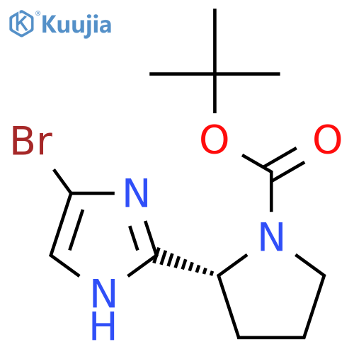 tert-Butyl (2R)-2-(4-Bromo-1H-imidazol-2-yl)pyrrolidine-1-carboxylate structure