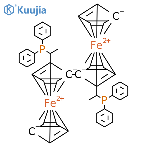 1,1''-Biferrocene, 2,2''-bis[(1R)-1-(diphenylphosphino)ethyl]-, (1R,1''R)- structure