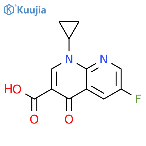 1-Cyclopropyl-6-fluoro-1,4-dihydro-4-oxo-1,8-naphthyridine-3-carboxylic Acid structure